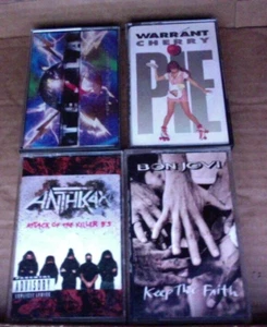 4 EX metal CASSETTE Anthrax Attack Bon Jovi Keep the faith Warrant Cherry Tesla - Picture 1 of 7