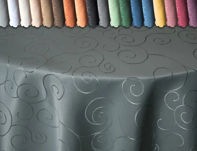 HAUS UND DEKO Mantel redondo 160 cm damasco círculo sin planchar repelente de manchas secado rápido