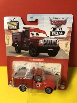 NEW 2023 DISNEY PIXAR CARS CARS ON THE ROAD ADAM ROADRIGUEZ FIRE RESCUE In Hand - Image 1 of 3
