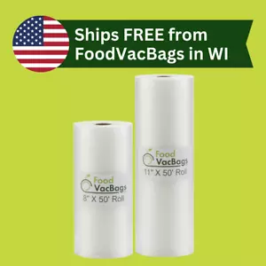 8X50 & 11X50 FoodVacBags Rolls Embossed Vacuum Sealer Bags for FoodSaver machine - Picture 1 of 7