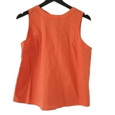 Cremieux Sleeveless Top Small Orange Tie Neck Summer Colorful - Image 1 of 4