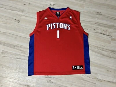 Camiseta Adidas Detroit Pistons Chauncey Billups #1 NBA autêntica juvenil tamanho XL - Imagem 1 de 4