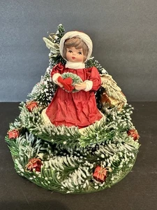 Ancienne boite à musique ange de Noël papier mâché ne fonctionne pas - Photo 1/5