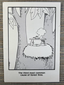 The Far Side Gary Larson Third Most Common Cause of Forest Fires 1985 Postcard - Picture 1 of 2