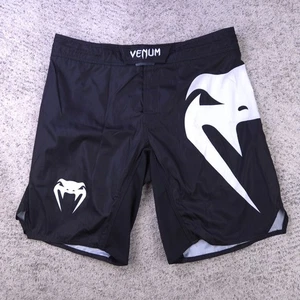 Venum Shorts Mens XL 36 Fight Team MMA Logo Light 3.0 Black White Training EUC - Picture 1 of 8