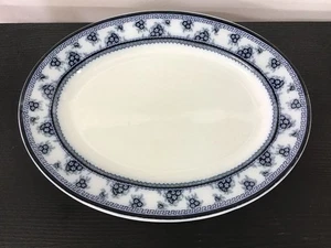 VINTAGE Oval Torbrex Wood & Sons Plate - Blue & White - Picture 1 of 10