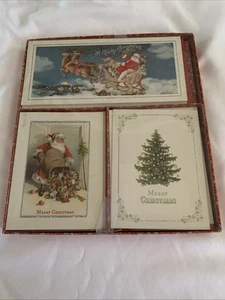 Punch Studio 18 Christmas Cards & Envelopes Vintage Holiday Sleigh 14057 - Picture 1 of 9