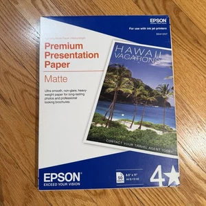 Epson Premium Presentation Matte Paper 8.5x11" 50 Sheets Inkjet Printing - New - Picture 1 of 2