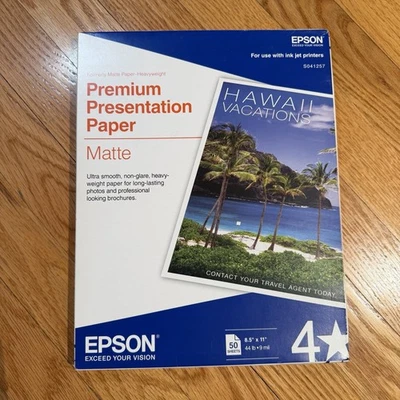 Epson Premium Presentation Matte Paper 8.5x11" 50 Sheets Inkjet Printing - New - Image 1 of 2