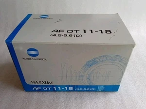 KONICA MINOLTA MAXXUM AF DT 11-18 F/4.5-5.6 (D) CAMERA LENS NEAR MINT IN BOX - Picture 1 of 10