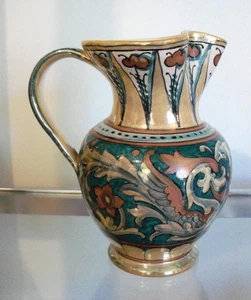Vintage Alberto Rubboli Italian Pottery Pitcher 7.5" Italy Lustre Ware - Picture 1 of 7