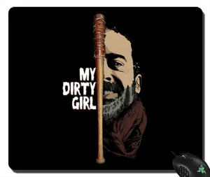 Negan Lucille The Walking Dead my dirty girl mousepad lock edge macbook - Picture 1 of 3