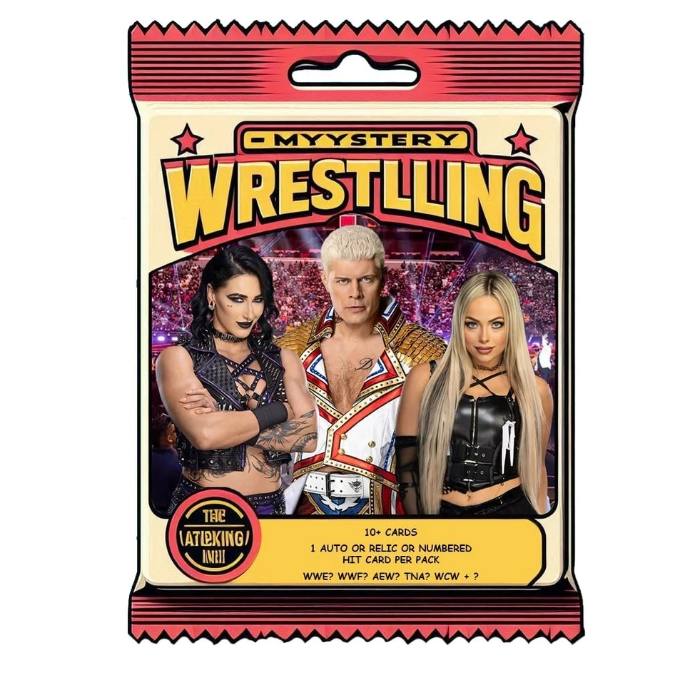 WRESTLING CARD MYSTERY PACK - EVERY PACK AUTO OR NUMBERED OR PATCH! WWE AEW WCW - Image 1 of 1