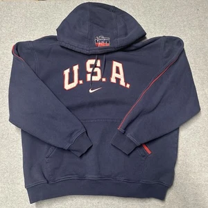 Vintage Nike Team USA Basketball Hoodie Mens Size Large Center Swoosh 90s - Picture 1 of 9