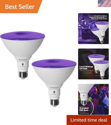E26 Black Light Bulbs 2 Pack - 20W Equivalent Neon Glow for Vibrant Decorations - Image 1 of 4