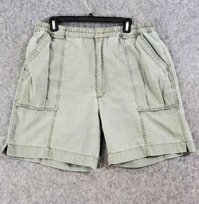 Pantalones Cortos De Colección Bugle Boy Para Hombre 38W Verde Salvia Cintura Elástica Plisados Bolsillos Cremallera Mosca Foto 1 de 4