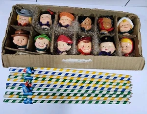 Vintage 12 Pencil Head Toppers - Dolls Of The World Boxed With 11 Pencils - Picture 1 of 5