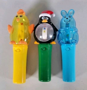 Lot of 3 Coolites Penguin Chicken Bunny Light Up Toy Spinner Holiday See Descrip - Picture 1 of 11