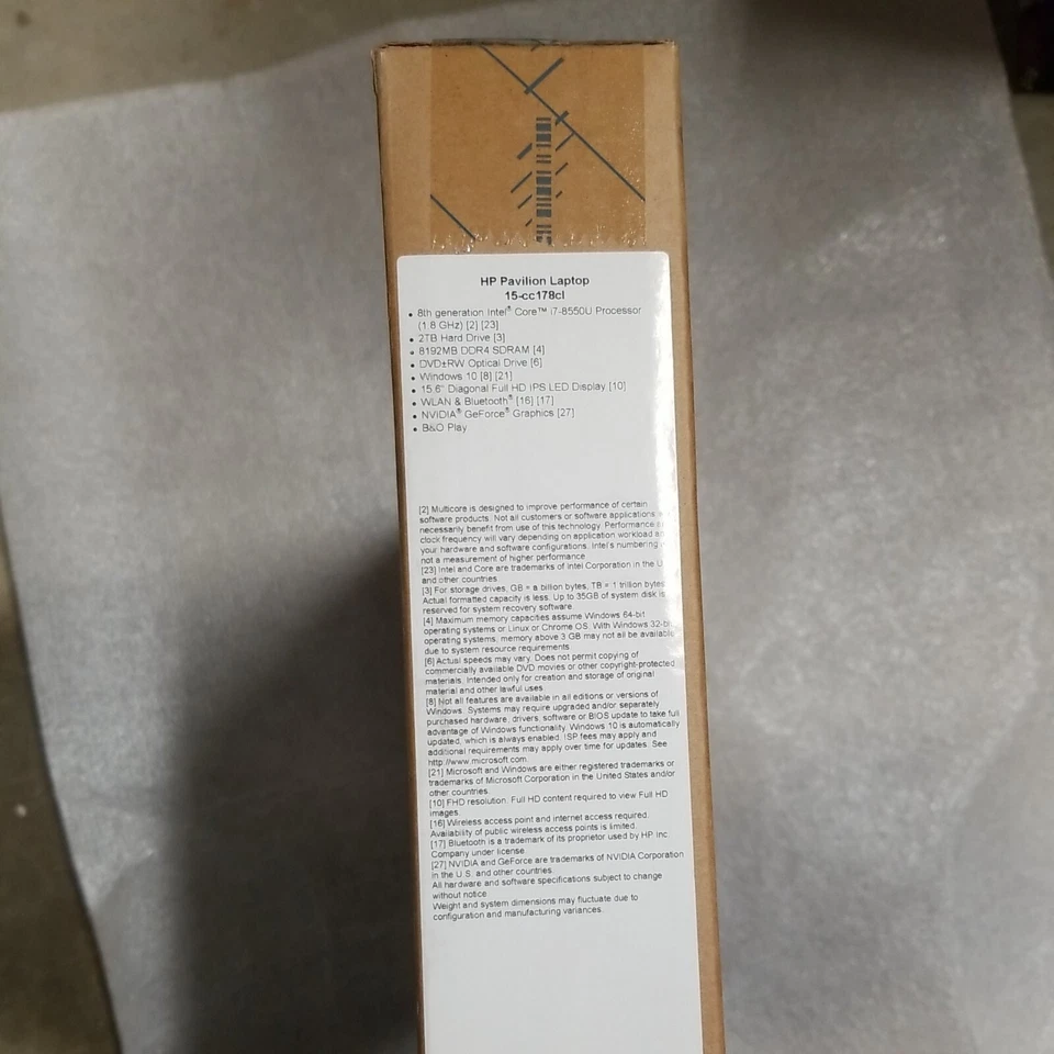 NEW HP Pavilion 15-cc178cl 15.6" (2TB, Intel i7-8550U, 8GB RAM, Windows 10 - Image 1 of 2