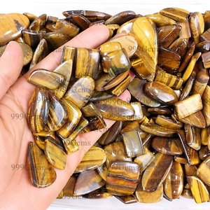 Lote de 30 piezas de piedras preciosas naturales amarillas doradas ojo de tigre con forma de mezcla de 15-40 mm al por mayor - Imagen 1 de 9
