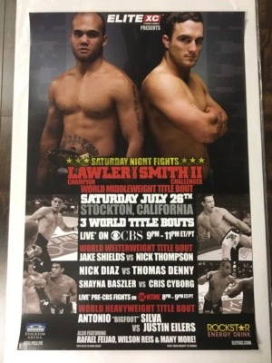 Póster EliteXC Robbie Lawler vs Scott Smith, Nick Díaz, Jake Shields, no como nuevo Foto 1 de 3