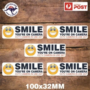 SMILE YOUR ON CAMERA STICKERS DECALS CCTV STICKERS - Picture 1 of 1