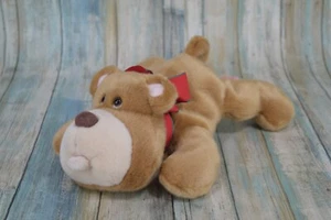 Vintage Russ Dog Plush W/ Tongue Sticking Out 12" Puppy Bow Stuffed Animal - Picture 1 of 8