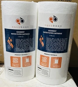 Aquaboon Whole House 4-Pack 1-Micron 10"x4.5" Sediment Water Filter - New Sealed - Picture 1 of 2