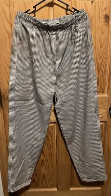 Chefs Design Pants~ XL-Regular~Drawstring Waist~ Side & Back Pockets~Baggy  - Image 1 of 4