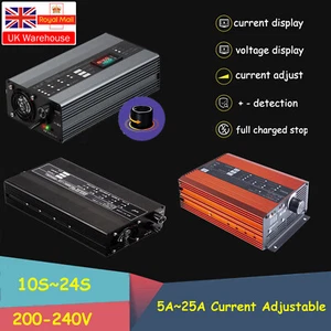 48V/60V/72V Li-ion LiFePo4 Lithium Battery Fast Charger Current Adjustable 5-25A - Picture 1 of 24