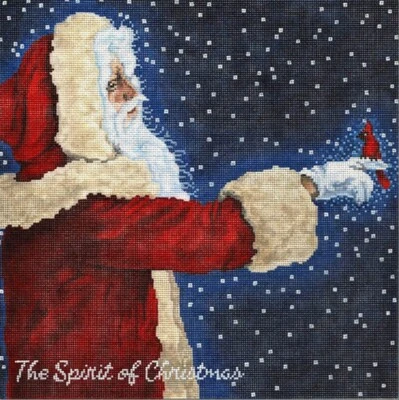 Needlepoint Handpainted Spirit of Christmas CBK 10x10 - Image 1 of 4