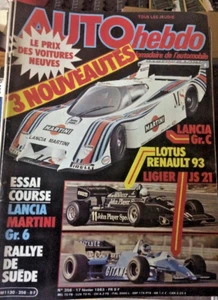 AUTO HEBDO Lotus Renault 93 Ligier JS 21 Lancia Martini Nr. 356 vom 17.02.1983 - Bild 1 von 1