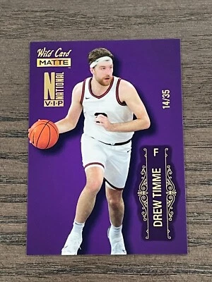 2022 Wild Card Matte VIP Drew Timme Purple Prospect Gonzaga /35 - Image 1 of 2