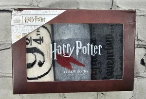Harry Potter 3 Pair Sock Set Wizarding World Crew Socks Gift Sealed New in Box - Picture 1 of 7