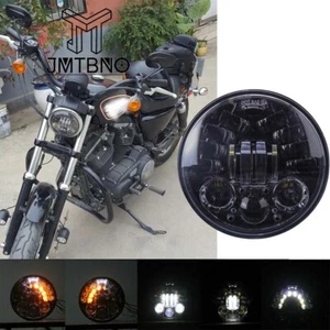Motorcycle 5-3/4" LED Headlight W/Turn Signal For Harley Sportster XL 1200 883 - Bild 1 von 11