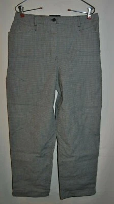Pantalones a cuadros blancos y negros CRAZY HORSE para mujer Talla 12 Recortados Foto 1 de 3