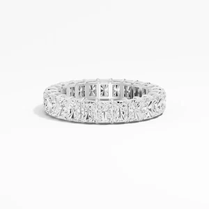 14K White Gold 3.26 ct Lab Grown Radiant Diamond Eternity Band for Women - Picture 1 of 12