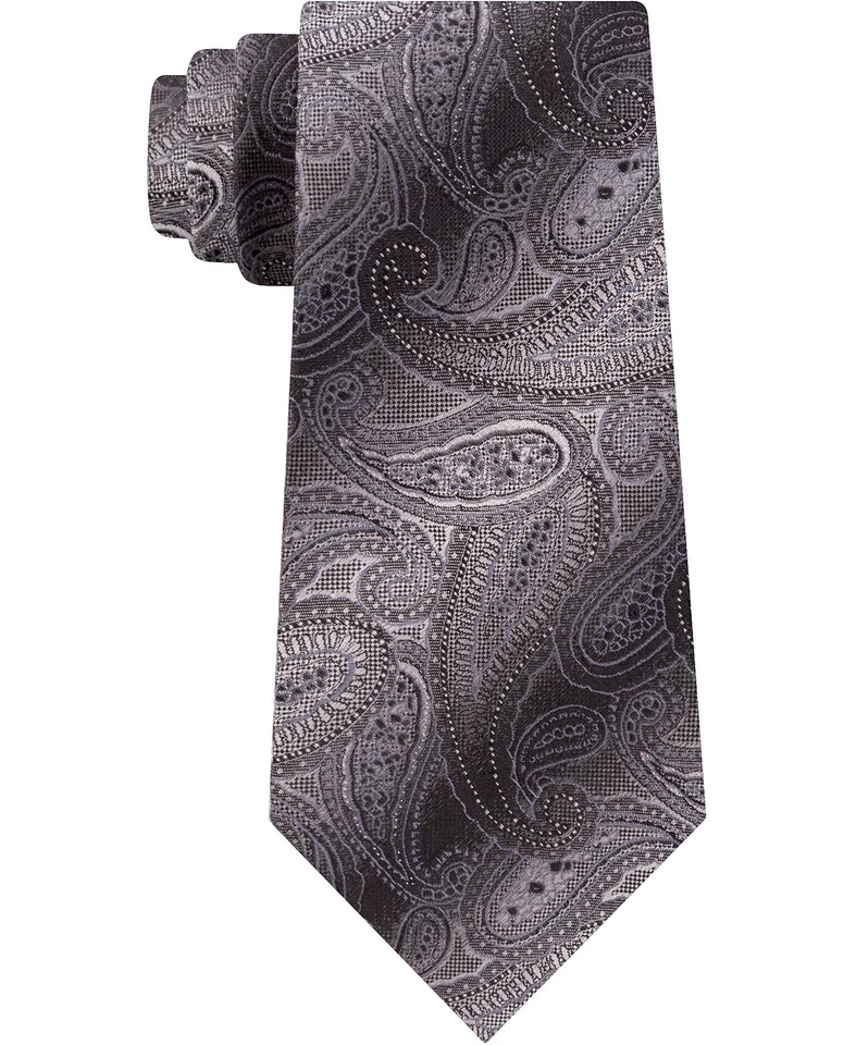 Новый мужской галстук Van Heusen черный Atwood пейсли шелковая смесь классический галстук - Изображение 1 из 1