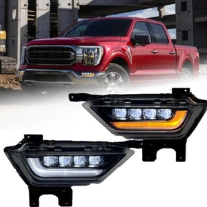 LED Projector Front Bumper Fog Light W/Turn Signal DRL For Ford F-150 F150 21-22 - Picture 1 of 15