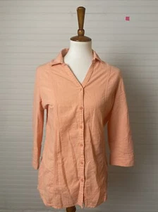 Woolrich Hemd Damen M Orange Knopfleiste 3/4 Arm - Bild 1 von 8