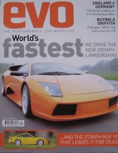 EVO 12/2001 mit Lamborghini Miura, Countach, Diablo, Murcielago, RUF, TVR
