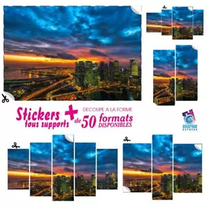 STICKER NEW YORK SKYLINE AUTOCOLLANT ART DECO DECORATION MURAL NY-24 - Foto 1 di 126