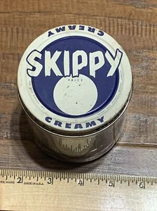 Ball Vintage Small 1-1/3 Cup Glass Jar Skippy Creamy Peanut Butter W/ Lid - Picture 1 of 10