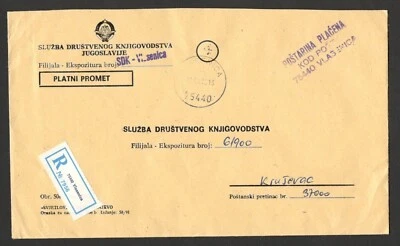 BOSNIA SERBIA- "R" OFFICIAL  LETTER (22x13 cm) - CIVIL WAR ZONE - VLASENICA-1993 - Image 1 of 2