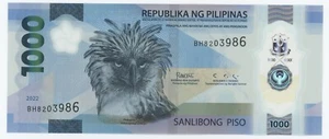 Philippinen 1000 Stock 2022 Pick 241 UNC unzirkulierter Banknotenadler - Bild 1 von 2