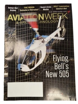Aviation Week Magazine March 20-April 2 2017 Flying Bell 505, Moon, Russian  - Image 1 of 2