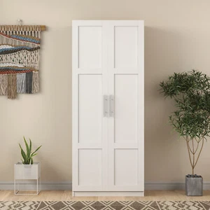 High wardrobe and kitchen cabinet w/2 doors & 3 partitions 4 storage spaces US - Picture 1 of 9