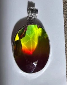 Tri-color Tourmaline 2.2" Gemstone Pendant 685 - Picture 1 of 2