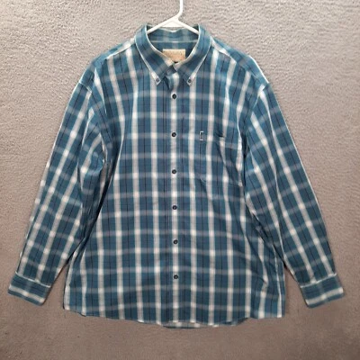 Cabelas Shirt Adult Extra Large Blue White Black Plaid Outdoors Workwear Camping - Image 1 of 4