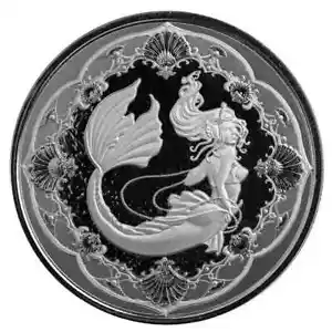 Moneda Samoa Mermaid Princess of the Seas 2022 en cápsula Scottsdale 1 oz plata - Imagen 1 de 4